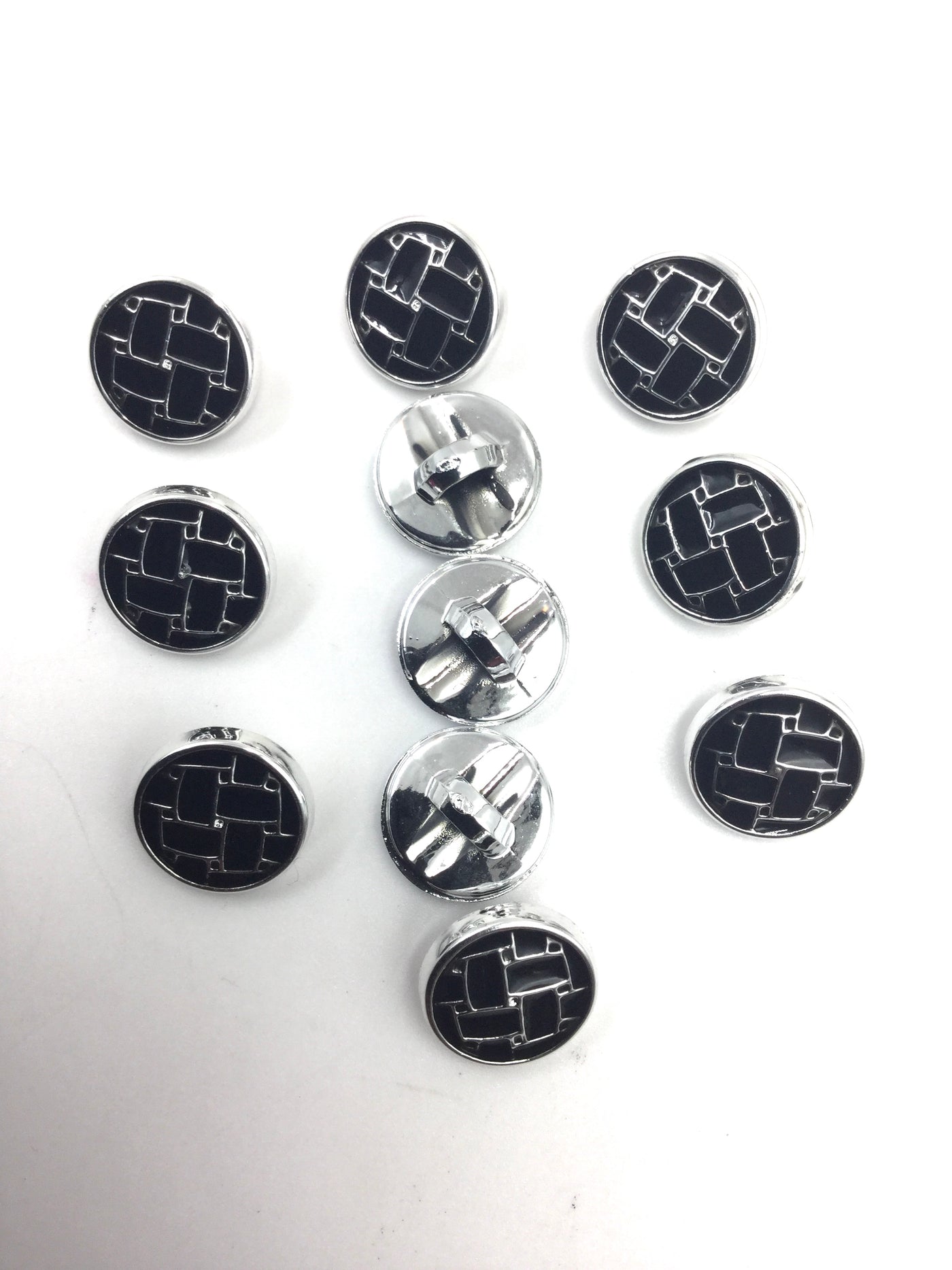 Black & Silver Circular Plastic Buttons