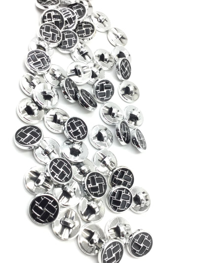 Black & Silver Circular Plastic Buttons