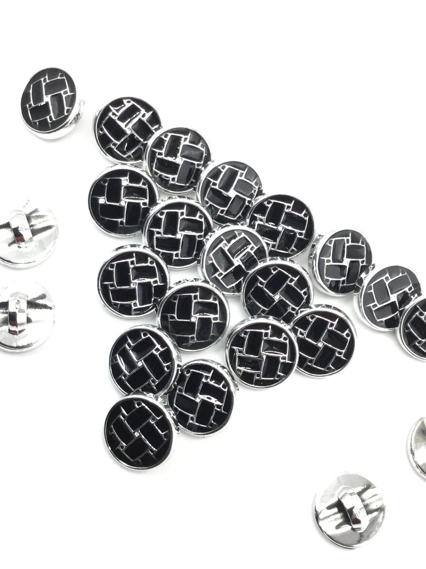 Black & Silver Circular Plastic Buttons