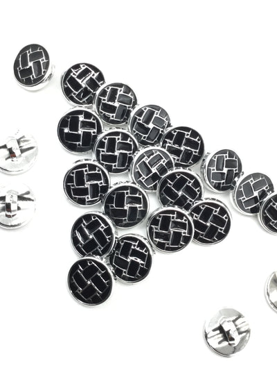 Black & Silver Circular Plastic Buttons