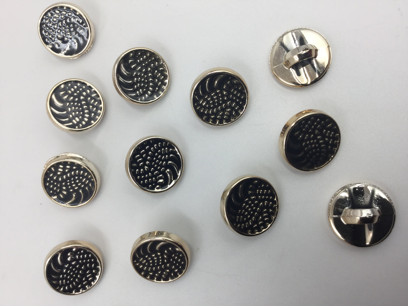 Black & Golden Circular Plastic Buttons