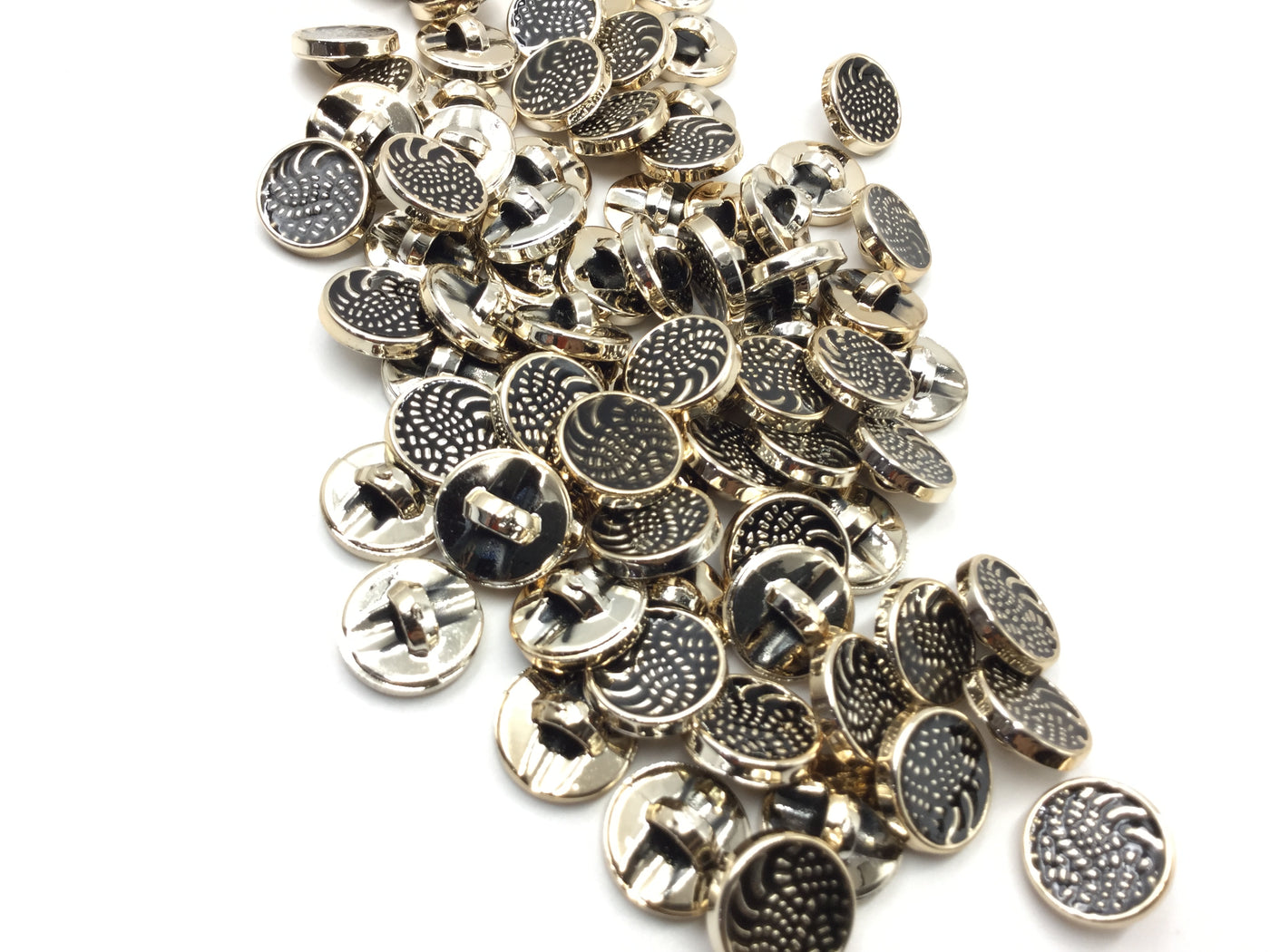 Black & Golden Circular Plastic Buttons