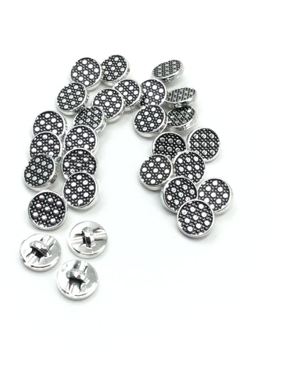 Black & Silver Circular Plastic Buttons