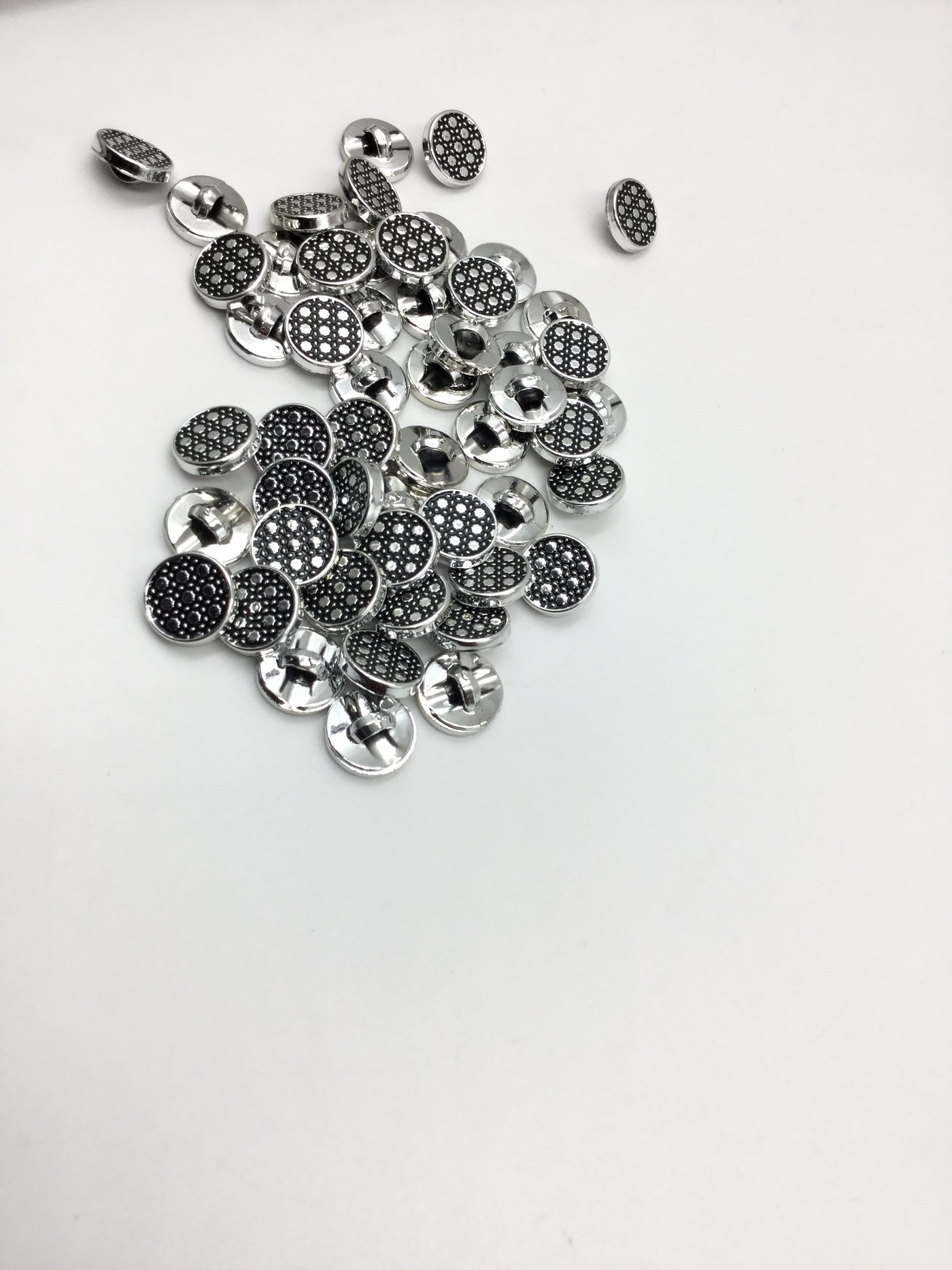 Black & Silver Circular Plastic Buttons