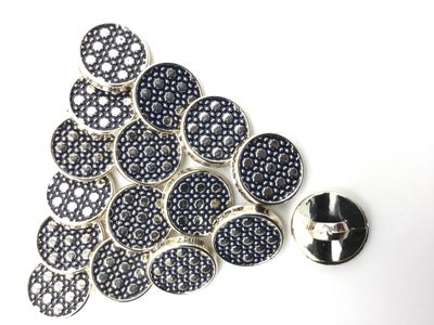 Blue & Silver Circular Plastic Buttons