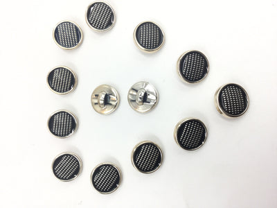 Black & Silver Circular Plastic Buttons