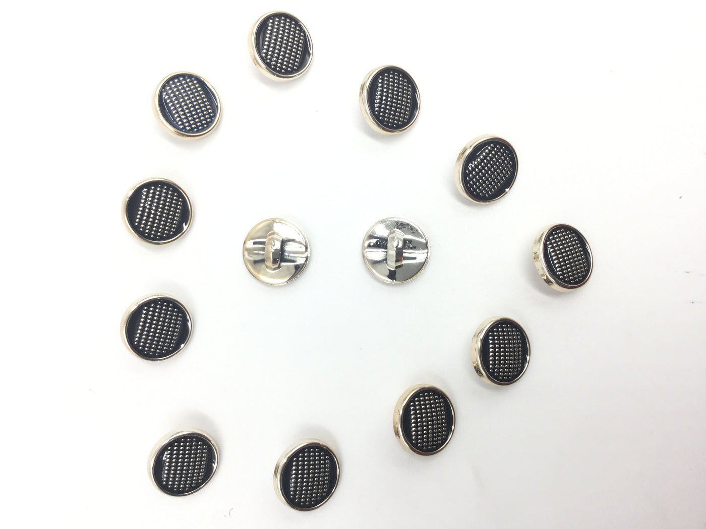 Black & Silver Circular Plastic Buttons