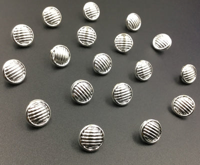 Silver Down Hole Polyester Button (Wholesale)