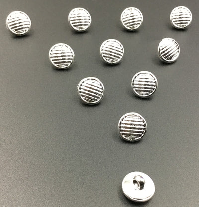 Silver Down Hole Polyester Button (Wholesale)