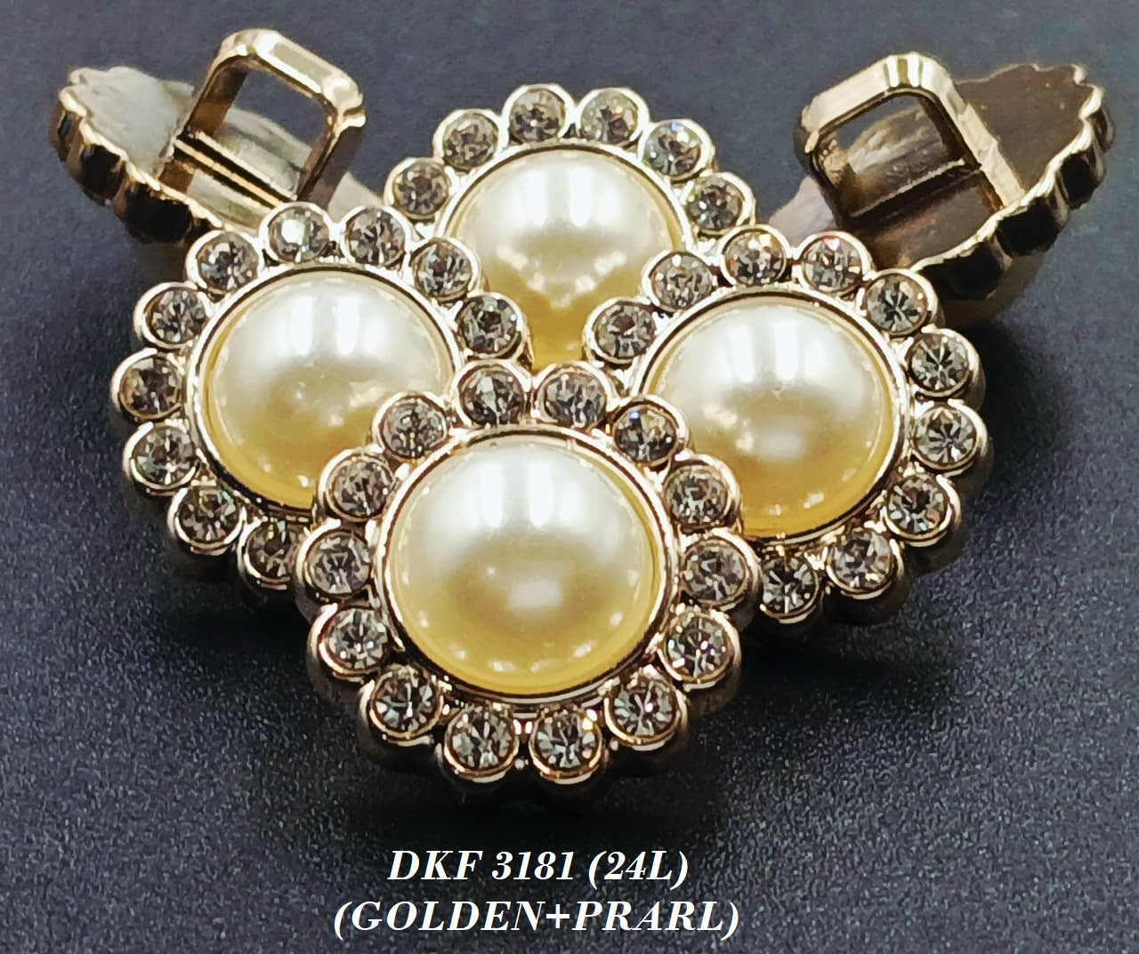 Gold And Pearl 24L Downhole Polyester Button