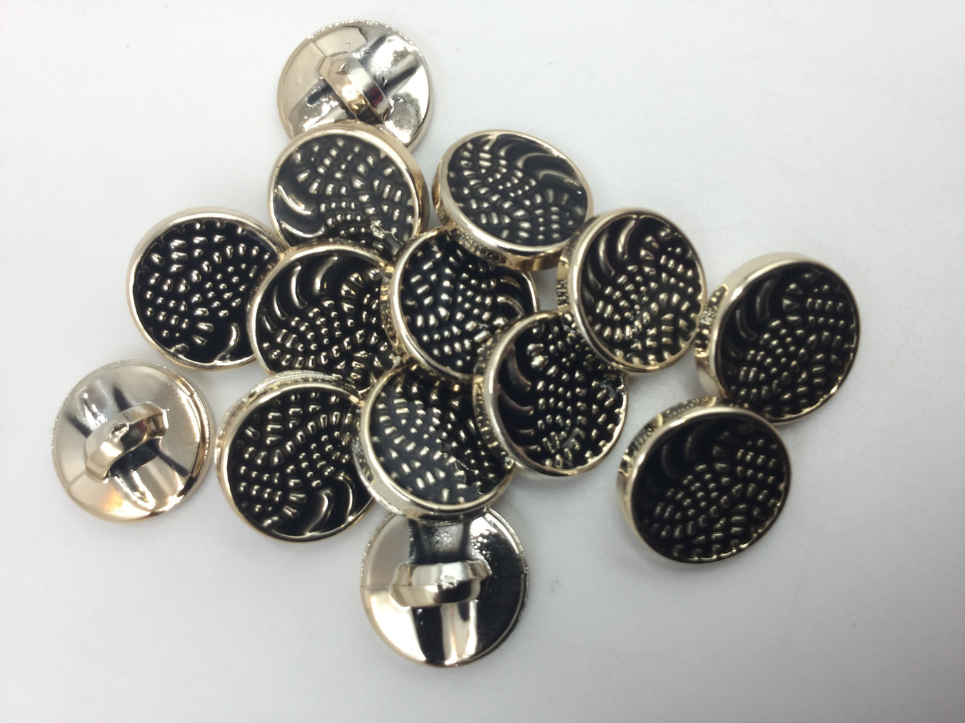 Black & Golden Circular Plastic Buttons