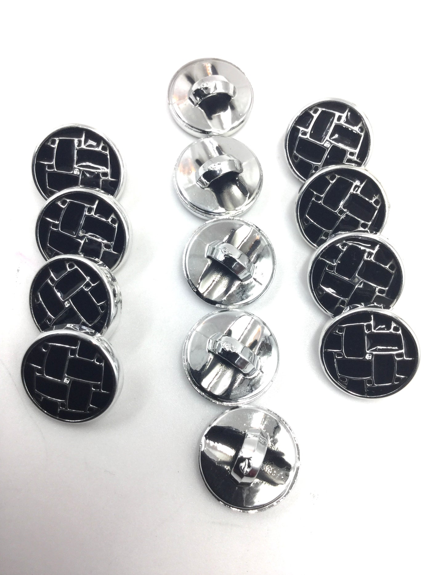 Black & Silver Circular Plastic Buttons