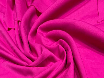 Radiant Fuchsia Plain Shimmer Crepe Stretch Fabric