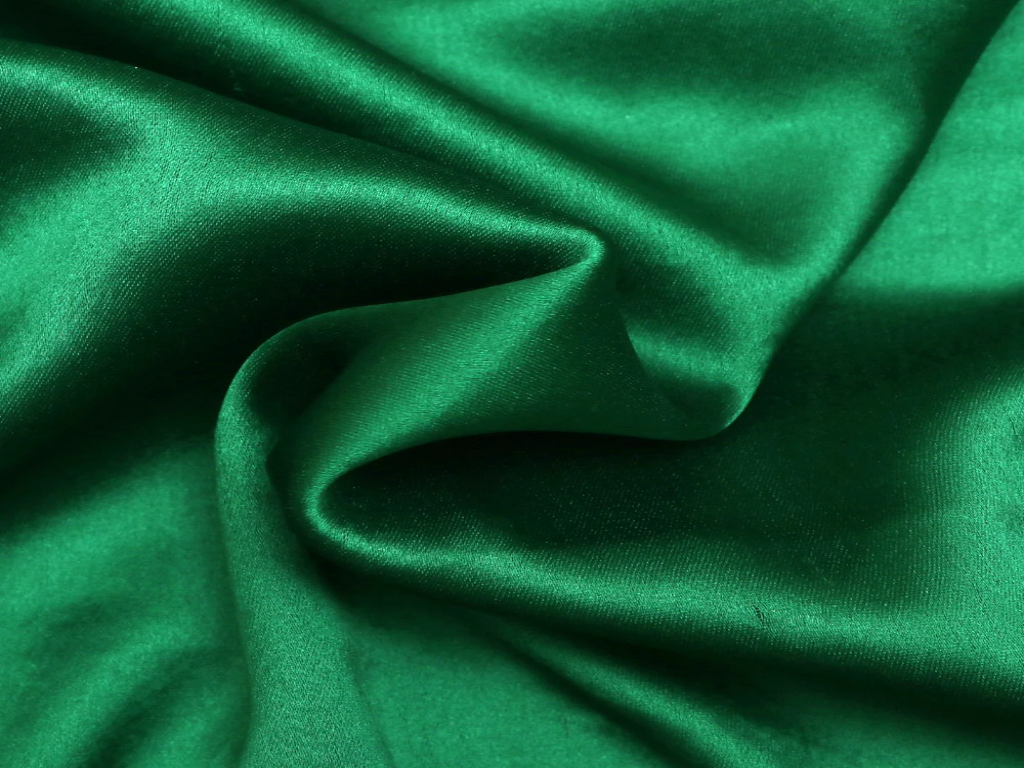 Green  Smoke Plain Blooming Satin Fabric