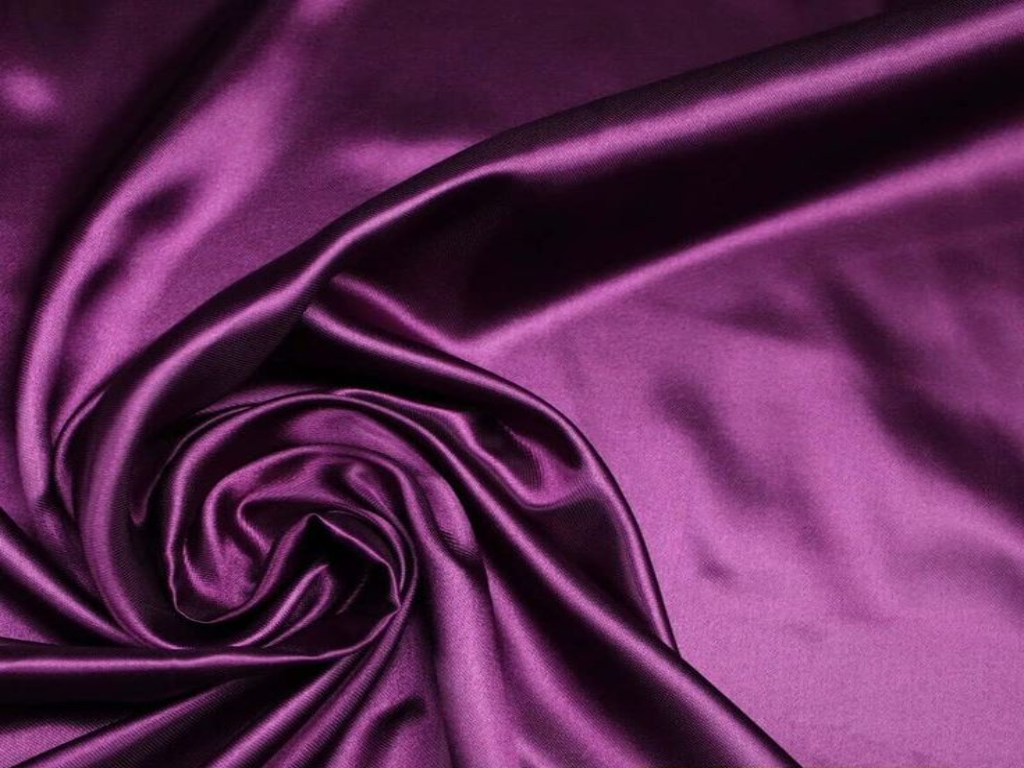 Amethyst Purple Plain Dreams Satin Fabric