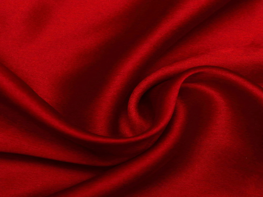 Wine Plain Blooming Satin Fabric