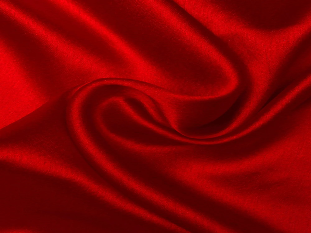 Cherry Red Plain Blooming Satin Fabric