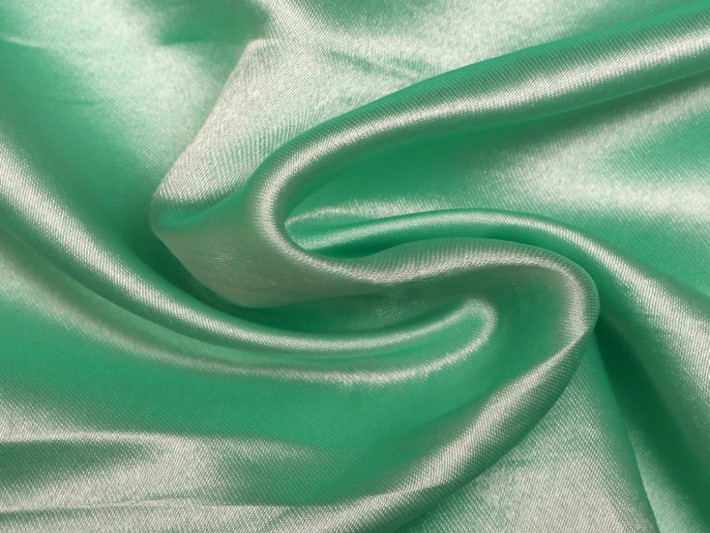 Pistachio Green  Plain Blooming Satin Fabric