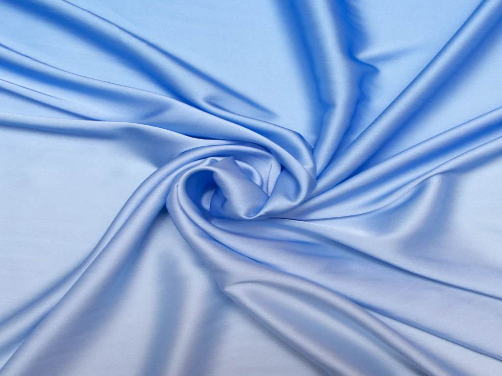 Ice Blue Plain Blooming Satin Fabric
