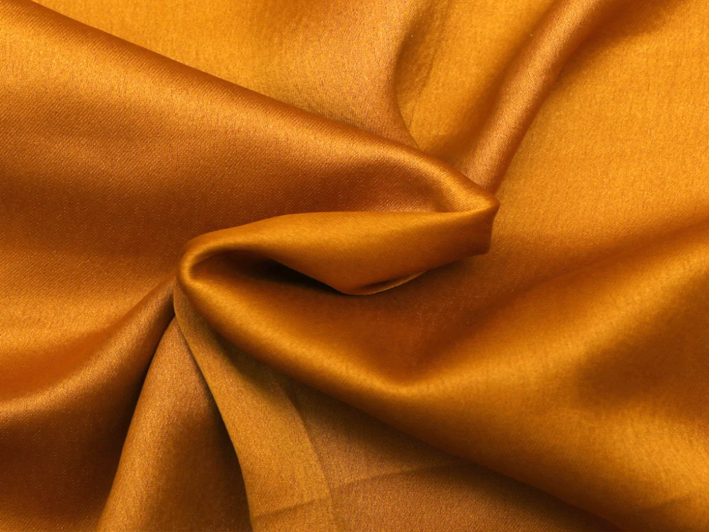 Golden Yellow Plain Blooming Satin Fabric