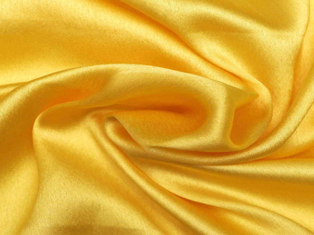 Custard Yellow Plain Blooming Satin Fabric