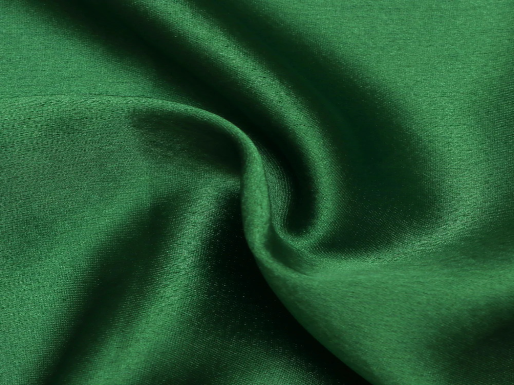 Racing Green Plain Blooming Satin Fabric