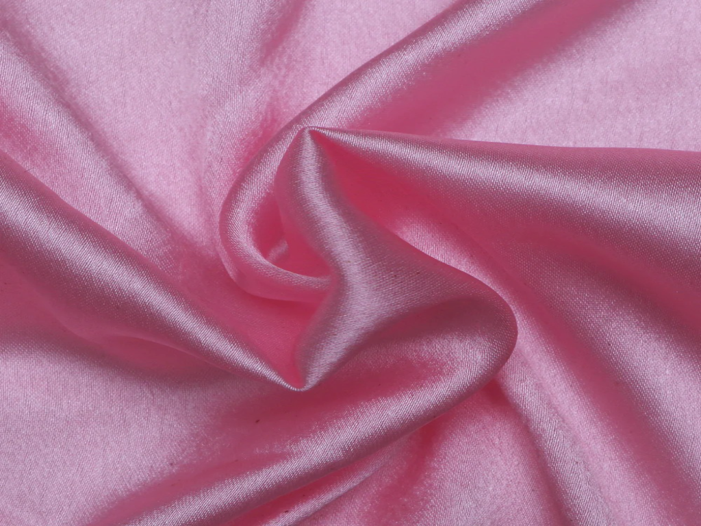 Baby Pink Plain Blooming Satin Fabric