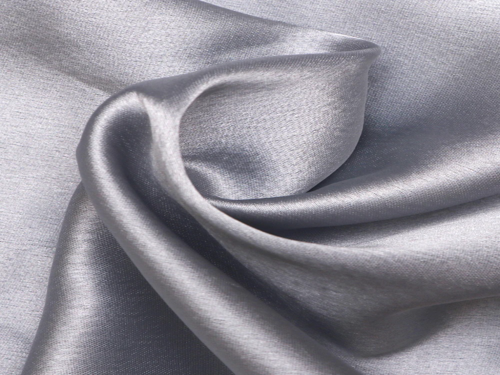 Dove Gray Plain Blooming Satin Fabric