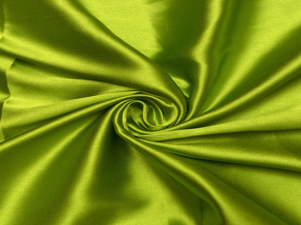 Grass Green Plain Blooming Satin Fabric