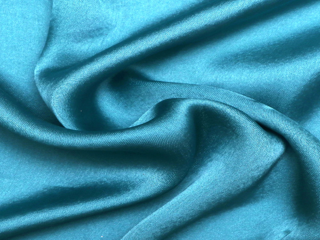 Aqua Mist Plain Blooming Satin Fabric