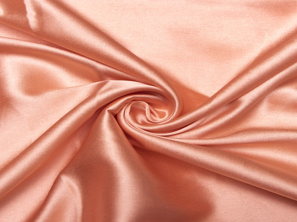 Rose Gold Plain Blooming Satin Fabric