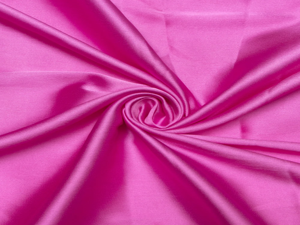 Shocking Pink Plain Blooming Satin Fabric