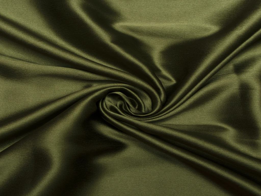 Ever Green Plain Blooming Satin Fabric