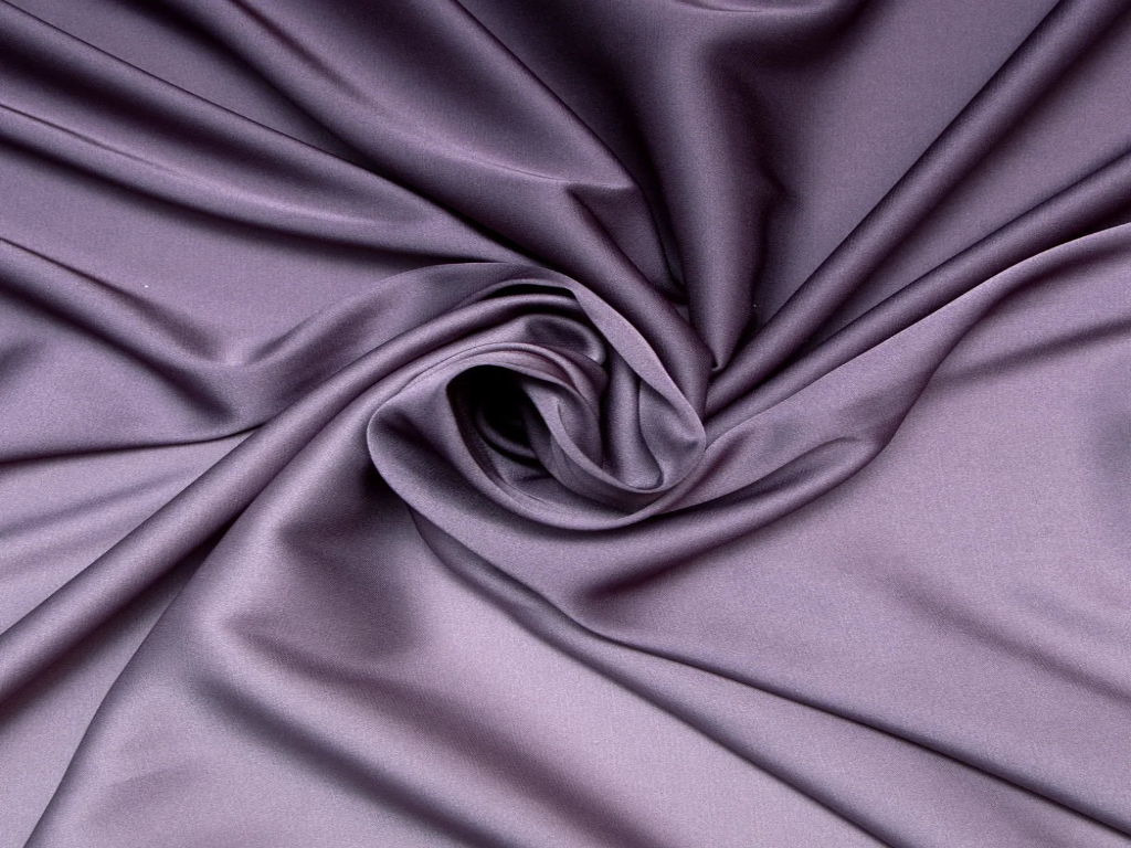 Midnight Smoke Plain Blooming Satin Fabric