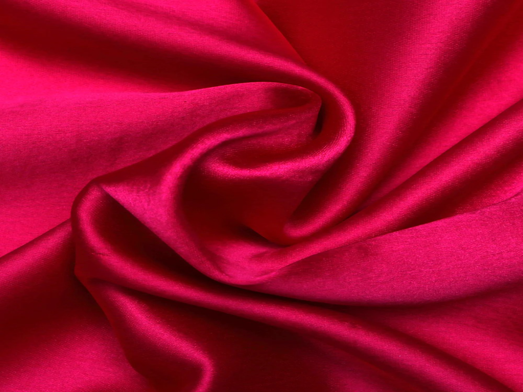 Wild Berry Plain Blooming Satin Fabric