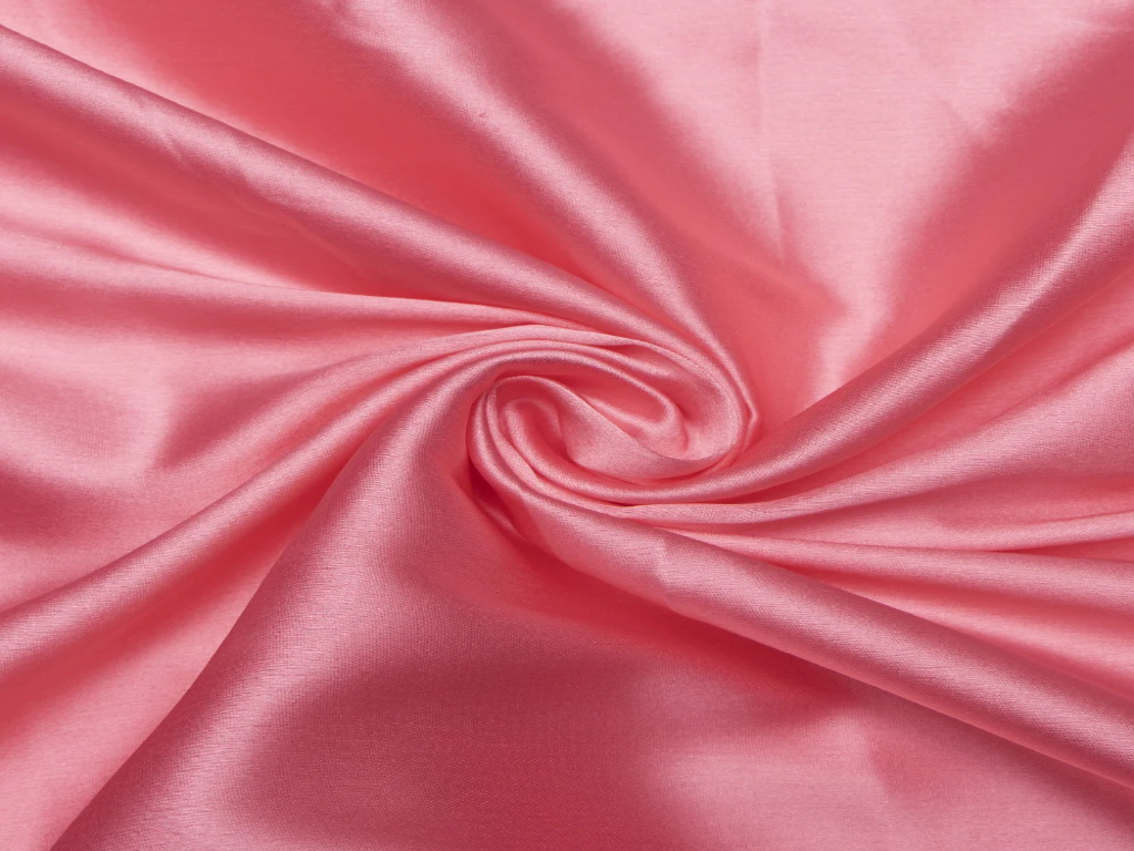 Cotton Candy Pink Plain Blooming  Satin Fabric