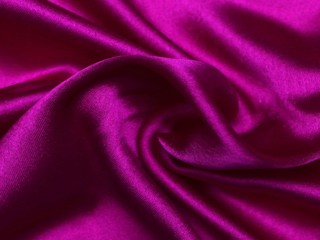 Royal Purple Smoke Plain Blooming Satin Fabric