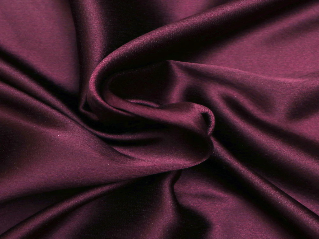 Royal Wine Plain Blooming Satin Fabric
