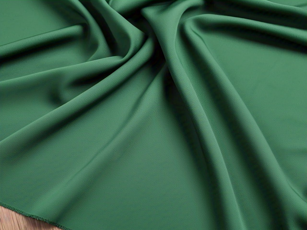 Tokiyo Forest Green Plain Crepe Fabric