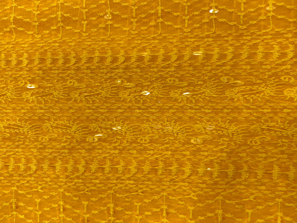 Yellow Marigold Traditional Sparkle Carry Patta Georgette Fabric