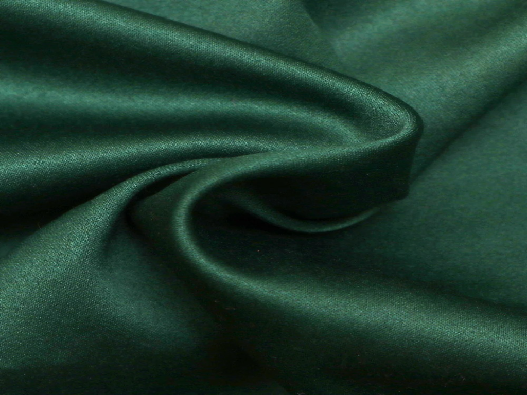 Hunter Green Plain Blooming Satin Fabric