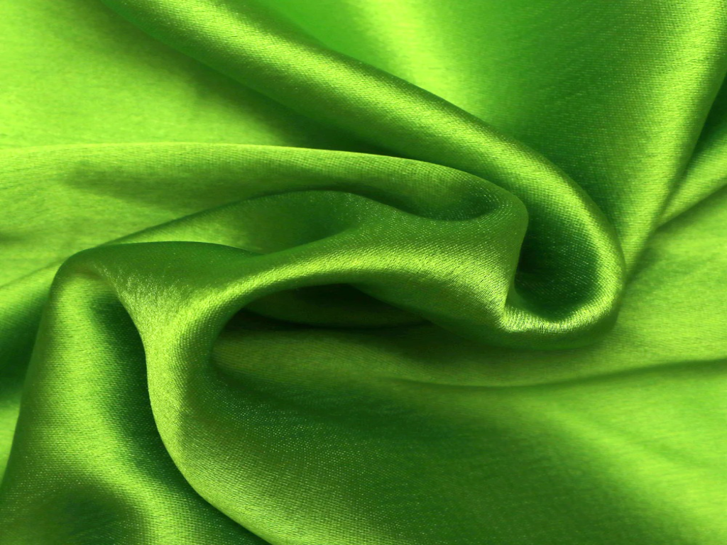 Fluorescent Green Plain Blooming Satin Fabric