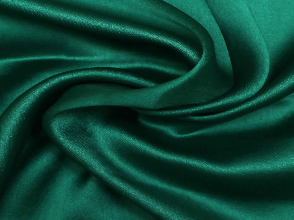 Forest Green Plain Blooming Satin Fabric