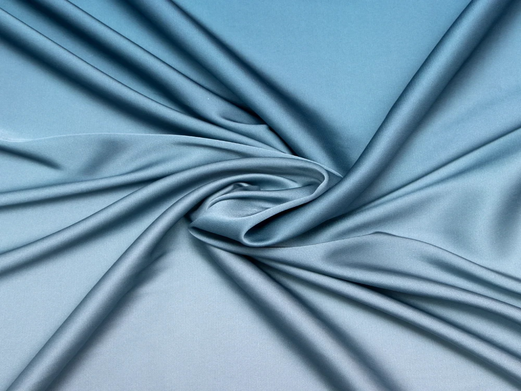 Glacial Blue Plain Blooming Satin Fabric