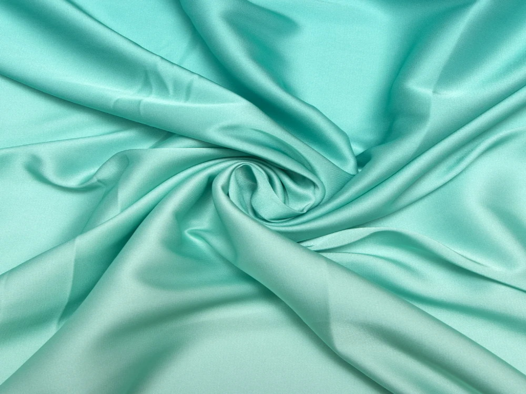 Sea Green Plain Blooming Satin Fabric