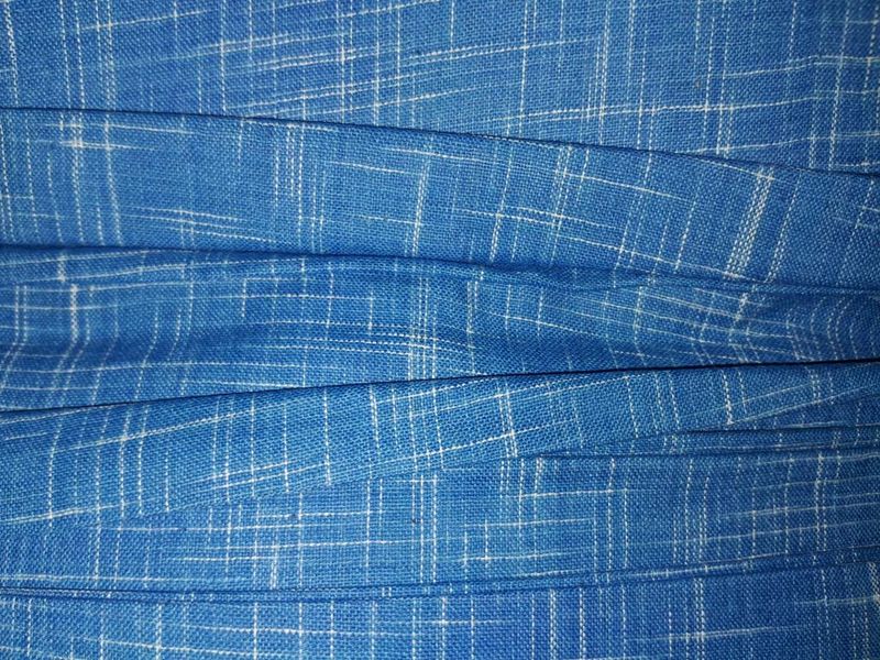 Deep Blue Checks Jharna Cotton Fabric