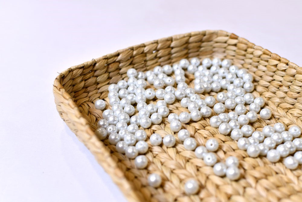 White Glass Pearl Beads