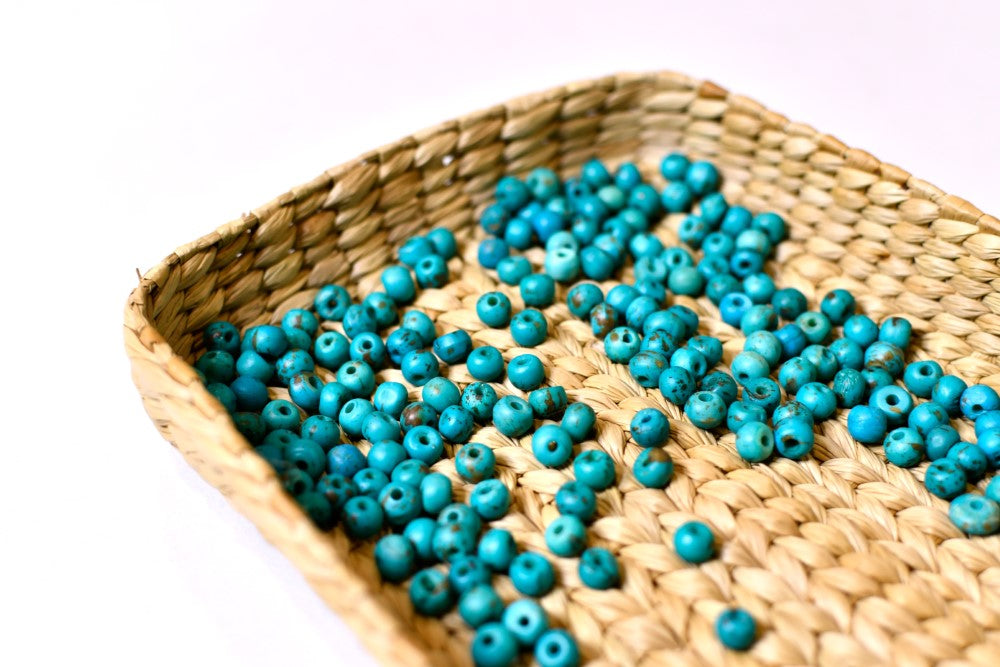 Blue Dyed Bone Beads