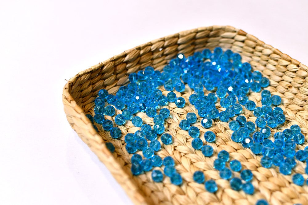 Blue Faceted Glass Beads