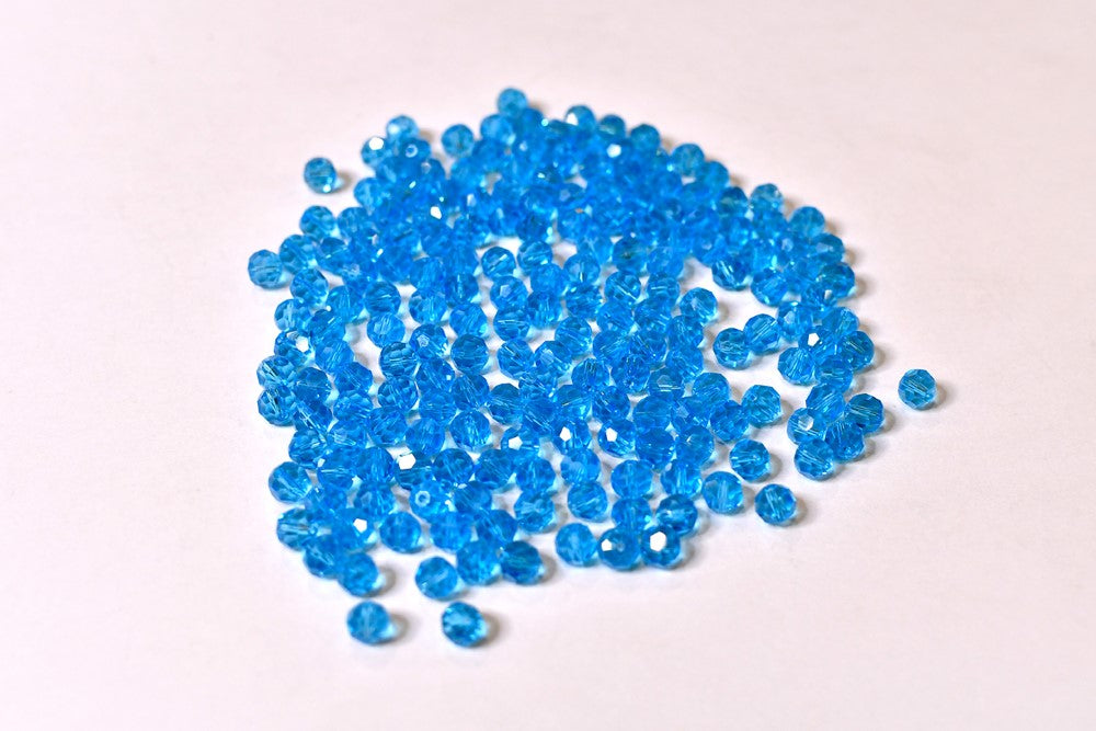 Blue Faceted Glass Beads